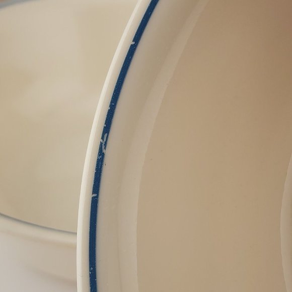 Corelle Soup Cereal Bowls beige blue stripe 6” Corning - Picture 8 of 10